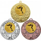 Комплект медалей №59-192 (Прыжки в воду, диаметр 50 мм (Три медали плюс три жетона для вклейки) Место для вставок: обратная сторона диаметр 45 мм)