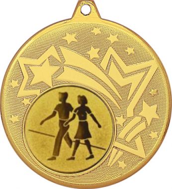 Медаль №6-1274 (Танцы, диаметр 45 мм (Медаль цвет золото плюс жетон для вклейки) Место для вставок: обратная сторона диаметр 40 мм)