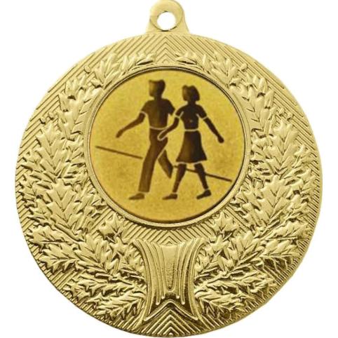 Медаль №6-192 (Танцы, диаметр 50 мм (Медаль цвет золото плюс жетон для вклейки) Место для вставок: обратная сторона диаметр 45 мм)