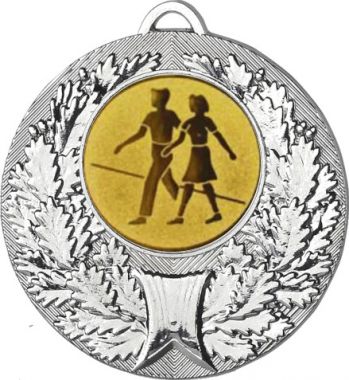 Медаль №6-192 (Танцы, диаметр 50 мм (Медаль цвет серебро плюс жетон для вклейки) Место для вставок: обратная сторона диаметр 45 мм)