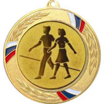 Медаль №6-1285 (Танцы, диаметр 70 мм (Медаль цвет золото плюс жетон для вклейки) Место для вставок: обратная сторона диаметр 60 мм)
