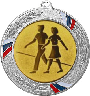Медаль №6-1285 (Танцы, диаметр 70 мм (Медаль цвет серебро плюс жетон для вклейки) Место для вставок: обратная сторона диаметр 60 мм)