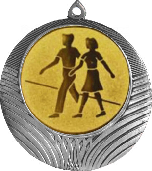 Медаль №6-8 (Танцы, диаметр 70 мм (Медаль цвет серебро плюс жетон для вклейки) Место для вставок: обратная сторона диаметр 64 мм)