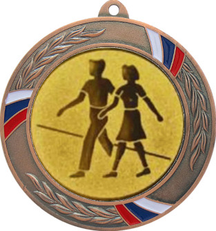 Медаль №6-1285 (Танцы, диаметр 70 мм (Медаль цвет бронза плюс жетон для вклейки) Место для вставок: обратная сторона диаметр 60 мм)