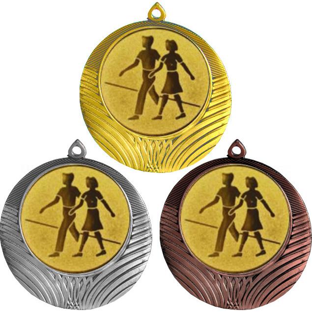Комплект медалей №6-8 (Танцы, диаметр 70 мм (Три медали плюс три жетона для вклейки) Место для вставок: обратная сторона диаметр 64 мм)