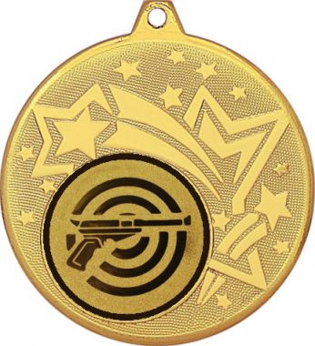 Медаль №60-27 (Стрельба, диаметр 45 мм (Медаль цвет золото плюс жетон для вклейки) Место для вставок: обратная сторона диаметр 39 мм)