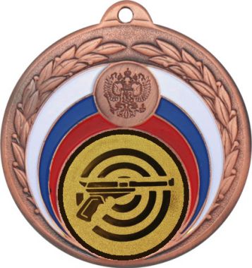 Медаль №60-196 (Стрельба, диаметр 50 мм (Медаль цвет бронза плюс жетон для вклейки) Место для вставок: обратная сторона диаметр 45 мм)