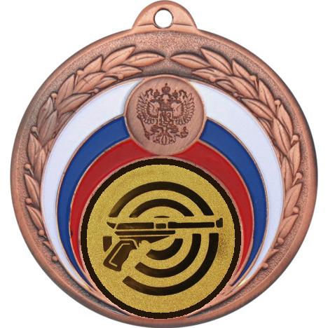Медаль №60-196 (Пулевая стрельба, диаметр 50 мм (Медаль цвет бронза плюс жетон для вклейки) Место для вставок: обратная сторона диаметр 45 мм)