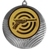 Медаль №60-1302 (Стрельба, диаметр 56 мм (Медаль цвет серебро плюс жетон для вклейки) Место для вставок: обратная сторона диаметр 50 мм)
