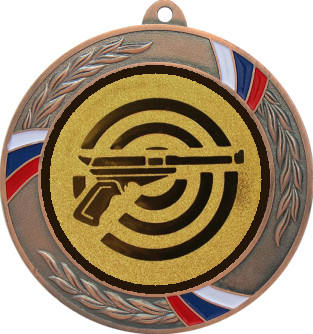Медаль №60-1285 (Стрельба, диаметр 70 мм (Медаль цвет бронза плюс жетон для вклейки) Место для вставок: обратная сторона диаметр 60 мм)
