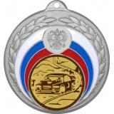 Медаль №61-196 (Автоспорт, диаметр 50 мм (Медаль цвет серебро плюс жетон для вклейки) Место для вставок: обратная сторона диаметр 45 мм)