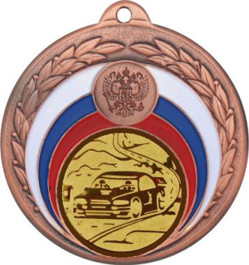 Медаль №61-196 (Автоспорт, диаметр 50 мм (Медаль цвет бронза плюс жетон для вклейки) Место для вставок: обратная сторона диаметр 45 мм)