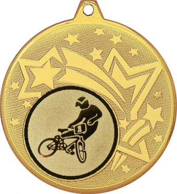 Медаль №612-1274 (Велоспорт, диаметр 45 мм (Медаль цвет золото плюс жетон для вклейки) Место для вставок: обратная сторона диаметр 40 мм)