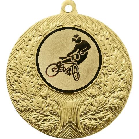 Медаль №612-192 (BMX, диаметр 50 мм (Медаль цвет золото плюс жетон для вклейки) Место для вставок: обратная сторона диаметр 45 мм)