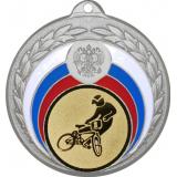 Медаль №612-196 (Велоспорт, диаметр 50 мм (Медаль цвет серебро плюс жетон для вклейки) Место для вставок: обратная сторона диаметр 45 мм)