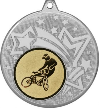 Медаль №612-1274 (Велоспорт, диаметр 45 мм (Медаль цвет серебро плюс жетон для вклейки) Место для вставок: обратная сторона диаметр 40 мм)