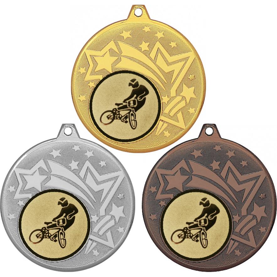 Комплект медалей №612-1274 (BMX, диаметр 45 мм (Три медали плюс три жетона для вклейки) Место для вставок: обратная сторона диаметр 40 мм)