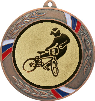Медаль №612-1285 (Велоспорт, диаметр 70 мм (Медаль цвет бронза плюс жетон для вклейки) Место для вставок: обратная сторона диаметр 60 мм)