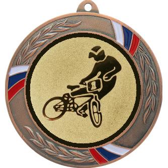 Медаль №612-1285 (Велоспорт, диаметр 70 мм (Медаль цвет бронза плюс жетон для вклейки) Место для вставок: обратная сторона диаметр 60 мм)