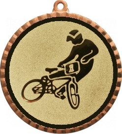 Медаль №612-1302 (Велоспорт, диаметр 56 мм (Медаль цвет бронза плюс жетон для вклейки) Место для вставок: обратная сторона диаметр 50 мм)