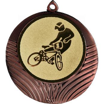 Медаль №612-8 (Велоспорт, диаметр 70 мм (Медаль цвет бронза плюс жетон для вклейки) Место для вставок: обратная сторона диаметр 64 мм)
