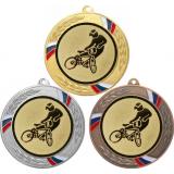 Комплект медалей №612-1285 (Велоспорт, диаметр 70 мм (Три медали плюс три жетона для вклейки) Место для вставок: обратная сторона диаметр 60 мм)