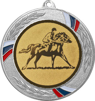 Медаль №614-1285 (Конный спорт, диаметр 70 мм (Медаль цвет серебро плюс жетон для вклейки) Место для вставок: обратная сторона диаметр 60 мм)