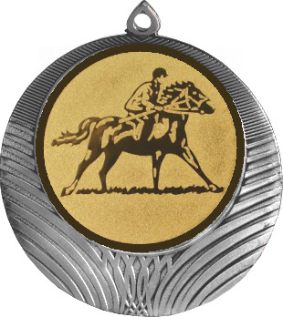 Медаль №614-1302 (Конный спорт, диаметр 56 мм (Медаль цвет серебро плюс жетон для вклейки) Место для вставок: обратная сторона диаметр 50 мм)