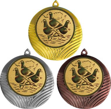 Комплект медалей №616-1302 (Животноводство, диаметр 56 мм (Три медали плюс три жетона для вклейки) Место для вставок: обратная сторона диаметр 50 мм)