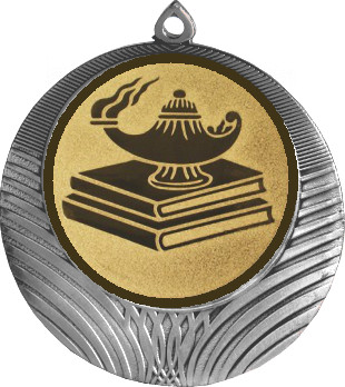 Медаль №619-8 (Образование, диаметр 70 мм (Медаль цвет серебро плюс жетон для вклейки) Место для вставок: обратная сторона диаметр 64 мм)