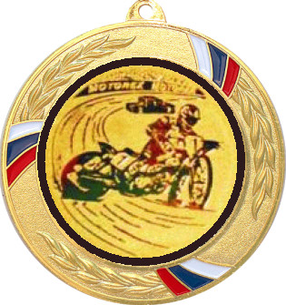 Медаль №625-1285 (Автоспорт, диаметр 70 мм (Медаль цвет золото плюс жетон для вклейки) Место для вставок: обратная сторона диаметр 60 мм)