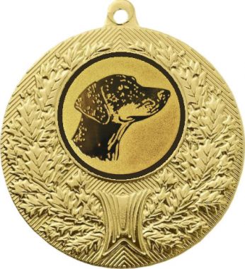Медаль №626-192 (Собаководство, диаметр 50 мм (Медаль цвет золото плюс жетон для вклейки) Место для вставок: обратная сторона диаметр 45 мм)
