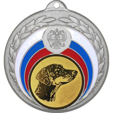 Медаль №626-196 (Собаководство, диаметр 50 мм (Медаль цвет серебро плюс жетон для вклейки) Место для вставок: обратная сторона диаметр 45 мм)