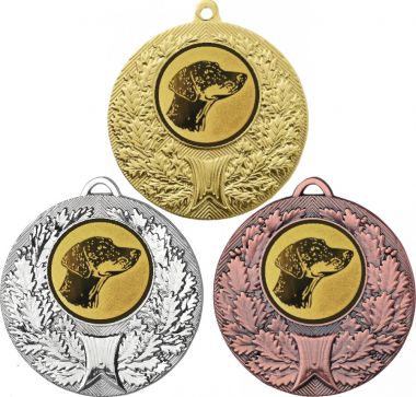 Комплект медалей №626-192 (Собаководство, диаметр 50 мм (Три медали плюс три жетона для вклейки) Место для вставок: обратная сторона диаметр 45 мм)
