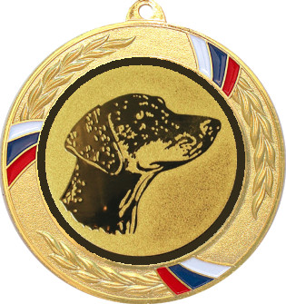 Медаль №626-1285 (Собаководство, диаметр 70 мм (Медаль цвет золото плюс жетон для вклейки) Место для вставок: обратная сторона диаметр 60 мм)