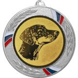 Медаль №626-1285 (Собаководство, диаметр 70 мм (Медаль цвет серебро плюс жетон для вклейки) Место для вставок: обратная сторона диаметр 60 мм)