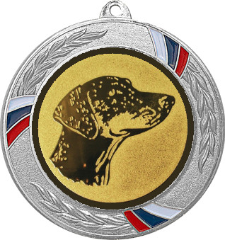 Медаль №626-1285 (Собаководство, диаметр 70 мм (Медаль цвет серебро плюс жетон для вклейки) Место для вставок: обратная сторона диаметр 60 мм)