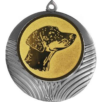 Медаль №626-8 (Собаководство, диаметр 70 мм (Медаль цвет серебро плюс жетон для вклейки) Место для вставок: обратная сторона диаметр 64 мм)