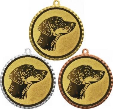 Комплект медалей №626-8 (Собаководство, диаметр 70 мм (Три медали плюс три жетона для вклейки) Место для вставок: обратная сторона диаметр 64 мм)