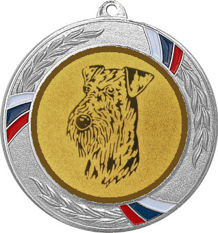 Медаль №627-1285 (Собаководство, диаметр 70 мм (Медаль цвет серебро плюс жетон для вклейки) Место для вставок: обратная сторона диаметр 60 мм)