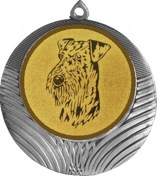 Медаль №627-8 (Собаководство, диаметр 70 мм (Медаль цвет серебро плюс жетон для вклейки) Место для вставок: обратная сторона диаметр 64 мм)
