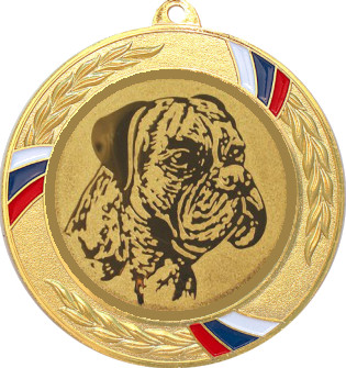 Медаль №628-1285 (Собаководство, диаметр 70 мм (Медаль цвет золото плюс жетон для вклейки) Место для вставок: обратная сторона диаметр 60 мм)