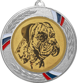 Медаль №628-1285 (Собаководство, диаметр 70 мм (Медаль цвет серебро плюс жетон для вклейки) Место для вставок: обратная сторона диаметр 60 мм)