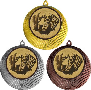 Комплект медалей №629-8 (Собаководство, диаметр 70 мм (Три медали плюс три жетона для вклейки) Место для вставок: обратная сторона диаметр 64 мм)