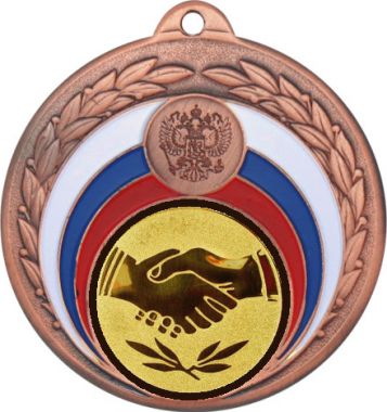 Медаль №63-196 (Товарищеская встреча, диаметр 50 мм (Медаль цвет бронза плюс жетон для вклейки) Место для вставок: обратная сторона диаметр 45 мм)