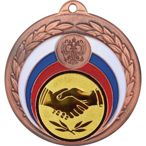 Медаль №63-196 (Товарищеская встреча, диаметр 50 мм (Медаль цвет бронза плюс жетон для вклейки) Место для вставок: обратная сторона диаметр 45 мм)