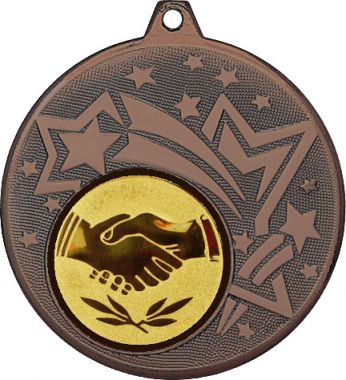 Медаль №63-27 (Товарищеская встреча, диаметр 45 мм (Медаль цвет бронза плюс жетон для вклейки) Место для вставок: обратная сторона диаметр 39 мм)