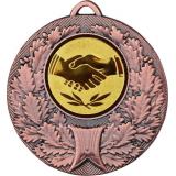 Медаль №63-192 (Товарищеская встреча, диаметр 50 мм (Медаль цвет бронза плюс жетон для вклейки) Место для вставок: обратная сторона диаметр 45 мм)