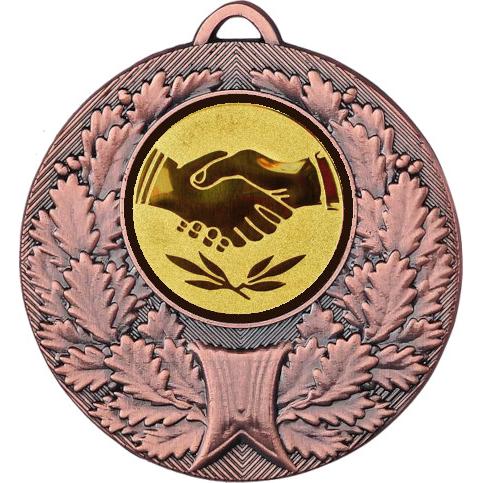 Медаль №63-192 (Товарищеская встреча, диаметр 50 мм (Медаль цвет бронза плюс жетон для вклейки) Место для вставок: обратная сторона диаметр 45 мм)