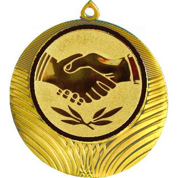 Медаль №63-8 (Товарищеская встреча, диаметр 70 мм (Медаль цвет золото плюс жетон для вклейки) Место для вставок: обратная сторона диаметр 64 мм)